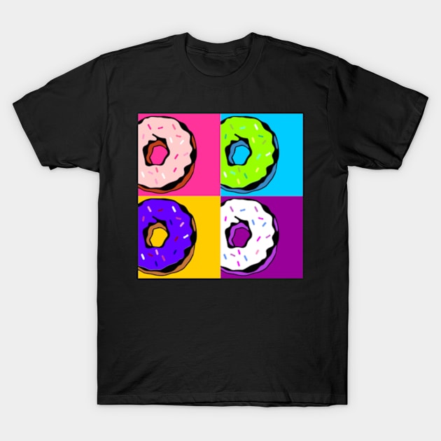 Donut Pop Art T-Shirt by ArtFactoryAI